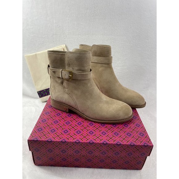 Tory Burch Brooke Harness Moto Riding Ankle | Mercari Tory Burch Womens Brooke Beige Suede Block Heel Ankle Boots Booties Shoes NIB 9